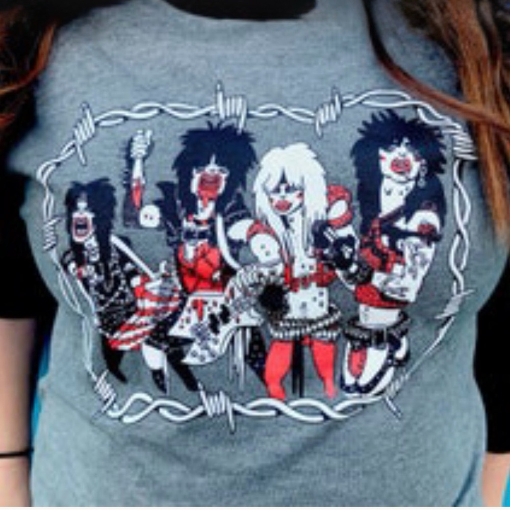 Graphic Motley Crue Rock Band Raglan Baseball T-Shirt - Unisex Large